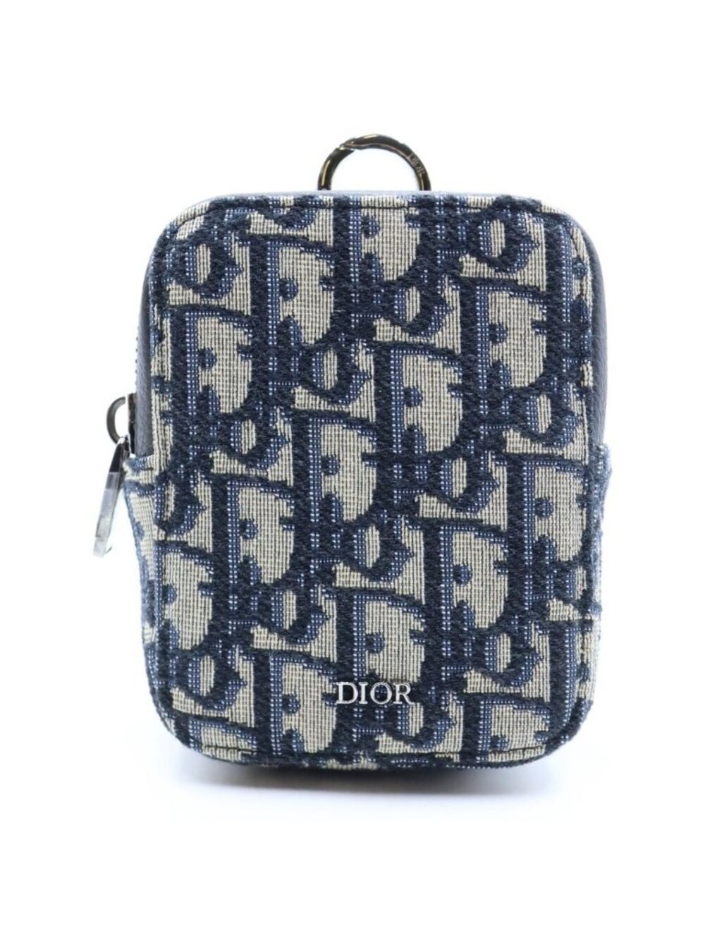 Dior Oblique Nano Pouch Beige Navy